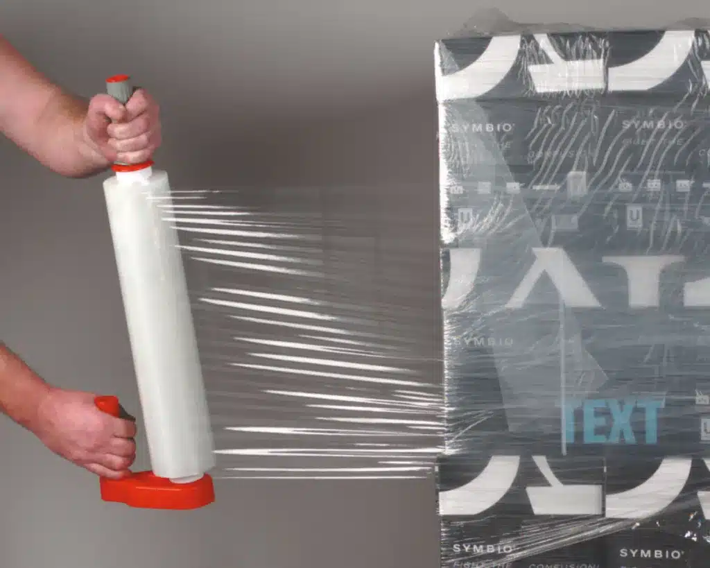 Macfarlane Packaging Custom Packaging Hand Applied Stretch Wrap. Find hand stretch wrap, Hand pallet wrap and Hand stretch film.